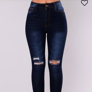 Fashion Nova Calidan Skinny Jeans - Dark Denim